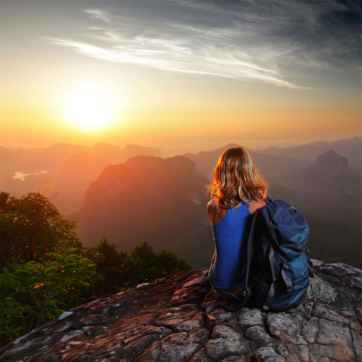 Woman Staring out over landscape
